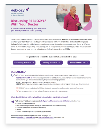 REBLOZYL® (luspatercept-aamt) doctor discussion guide